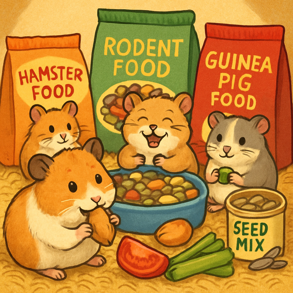 Illustration of rodents enjoying food